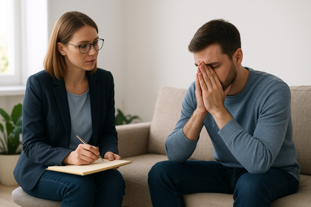 Couple in a therapy session at Tides Mental Health in Chicago