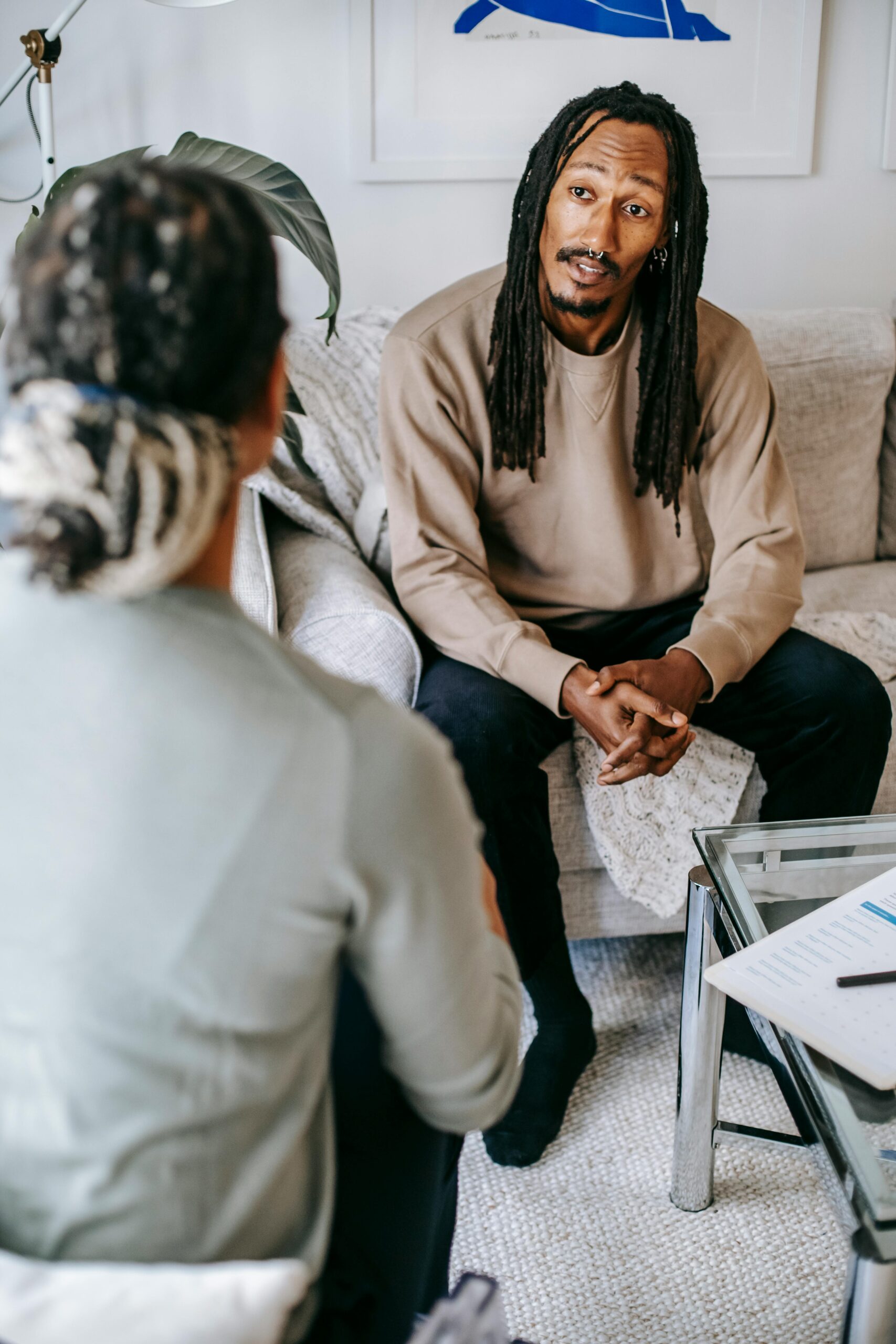 Therapist and client in self-esteem counseling session at Tides Mental Health Chicago